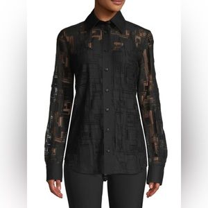 Brand new w/ tags Lafayette 148 NY James Linear Lace Shirt